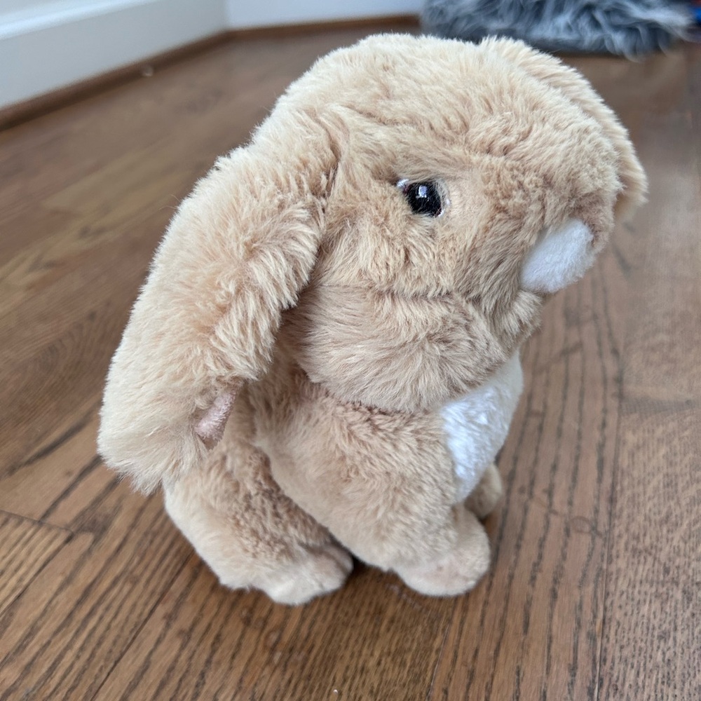 8" AURORA Eco Nation Plush Rabbit Tan & White Stuffed Animal Lop Ear Bunny